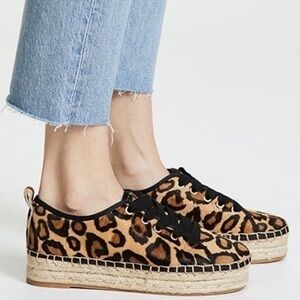 Sam Edelman Celina Leopard Brahma Hair Espadrilles Size 9.5 | Excellent Shape
